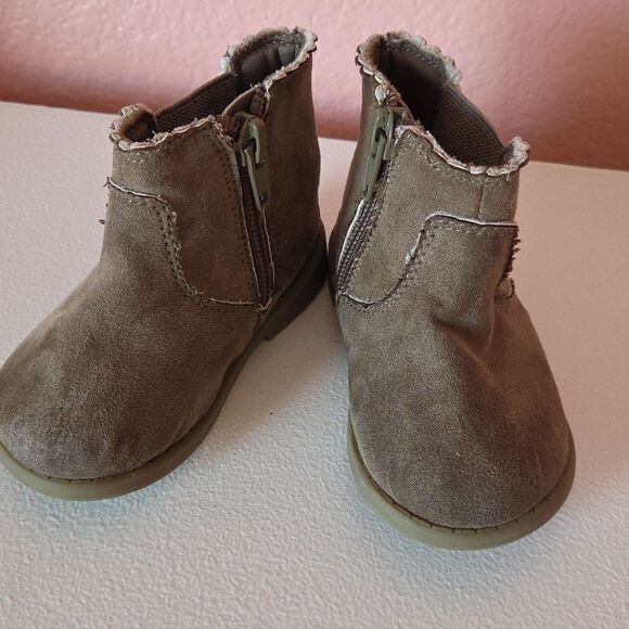 Garanimals Size 4 Tan/Brown Infant Baby Little Girls Toddler Boots Zip Up - Picture 1 of 6